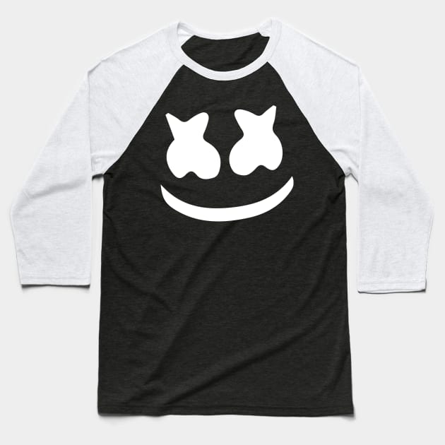 Marshmellow Face Baseball T-Shirt by padune